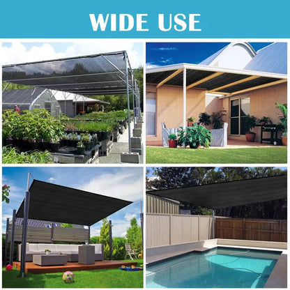 10ft 12ft Black Sunshade Net With Snap On Design For Sun Protection, Windproof, And Patio Balcony Shading - view 4
