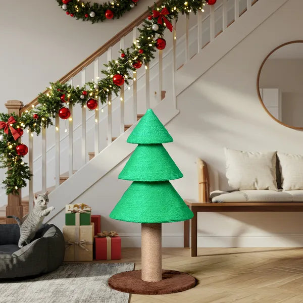 31.5in Christmas Tree Cat Scratcher, Cat Scratching Post For Indoor Cats - view 5