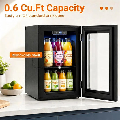 0.6 Cu.Ft Mini Beverage Refrigerator with Digital Touch Control 40F-61F Adjustable Thermostat - view 3