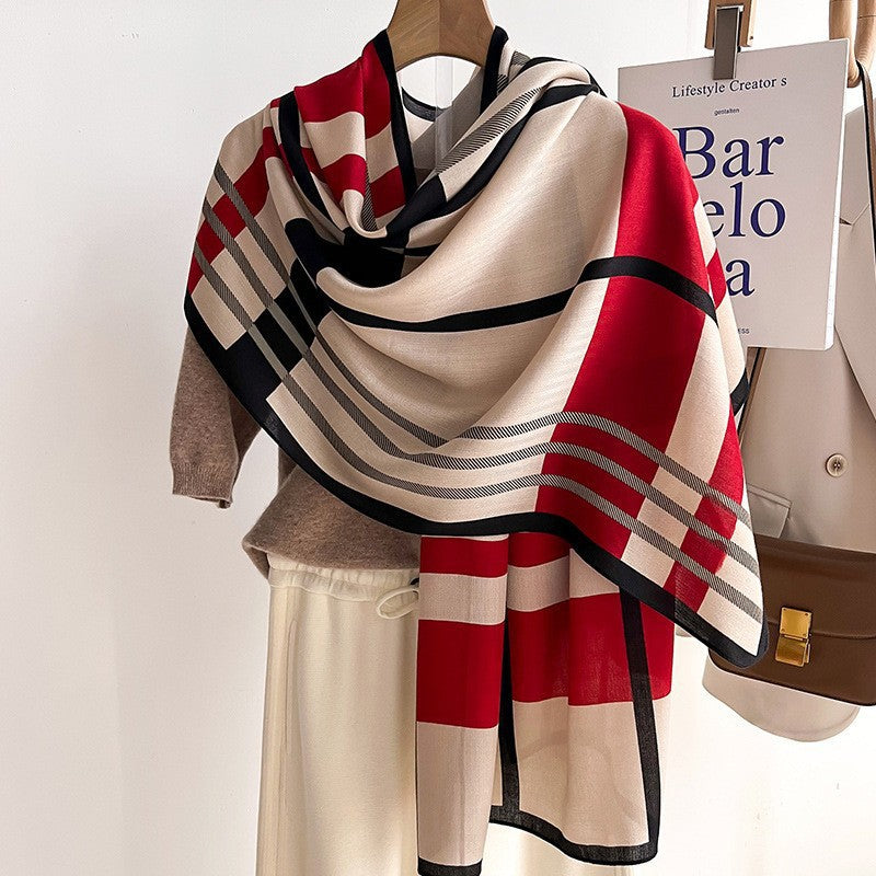 Color Matching Fashion Scarf Scarf Thin Warm Scarf Talma - view 9