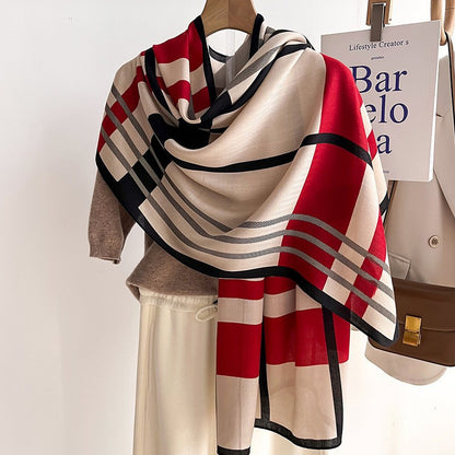 Color Matching Fashion Scarf Scarf Thin Warm Scarf Talma - view 9