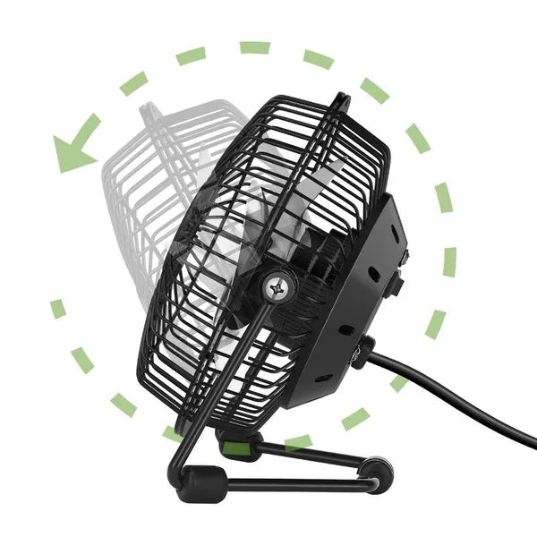 4" USB Powered Adjustable Head Personal Desk Fan Black - view 3