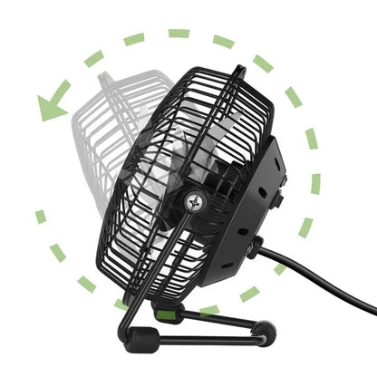4" USB Powered Adjustable Head Personal Desk Fan Black - view 3