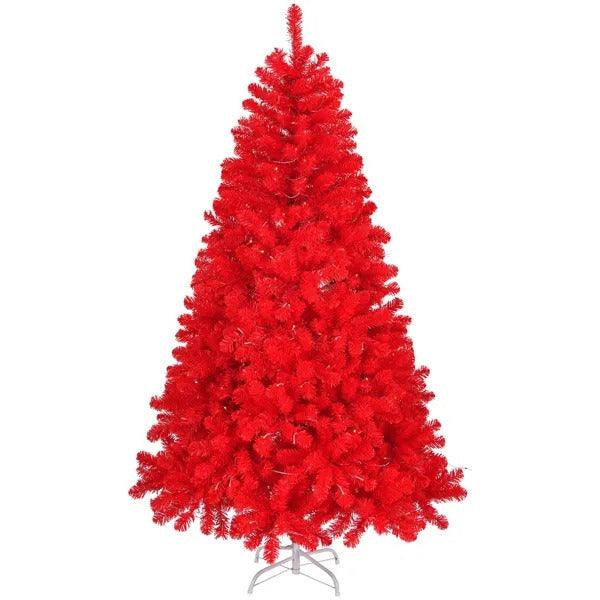 7 FT Pre-lit Artificial Christmas Tree, Hinged Xmas Pine Tree With 1100 Branch Tips - view 4
