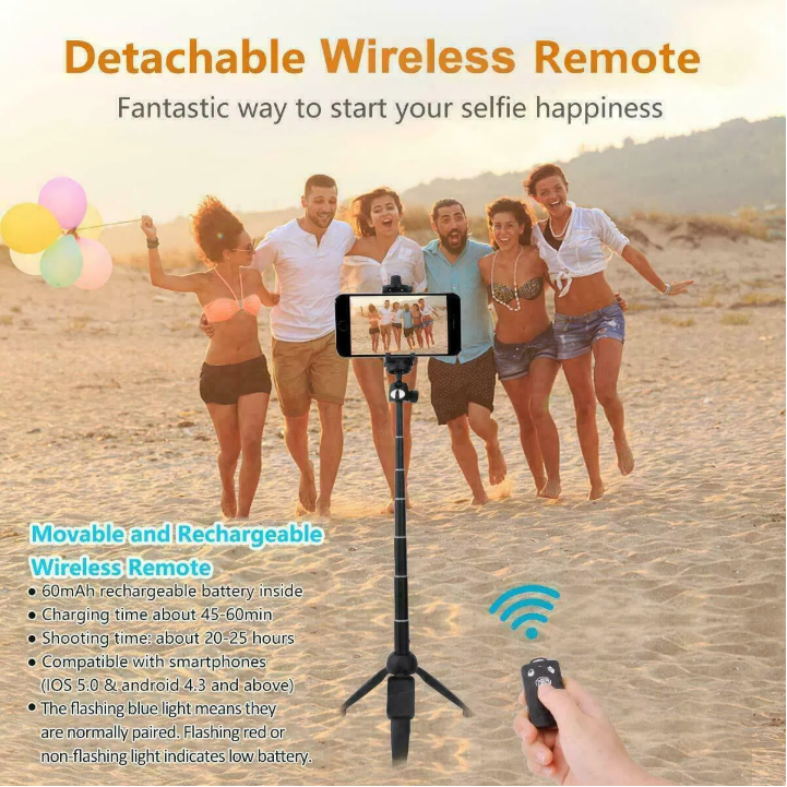 Selfie Stick Tripod 40 Bluetooth Remote Portable For IPhone And Android Phones - view 7