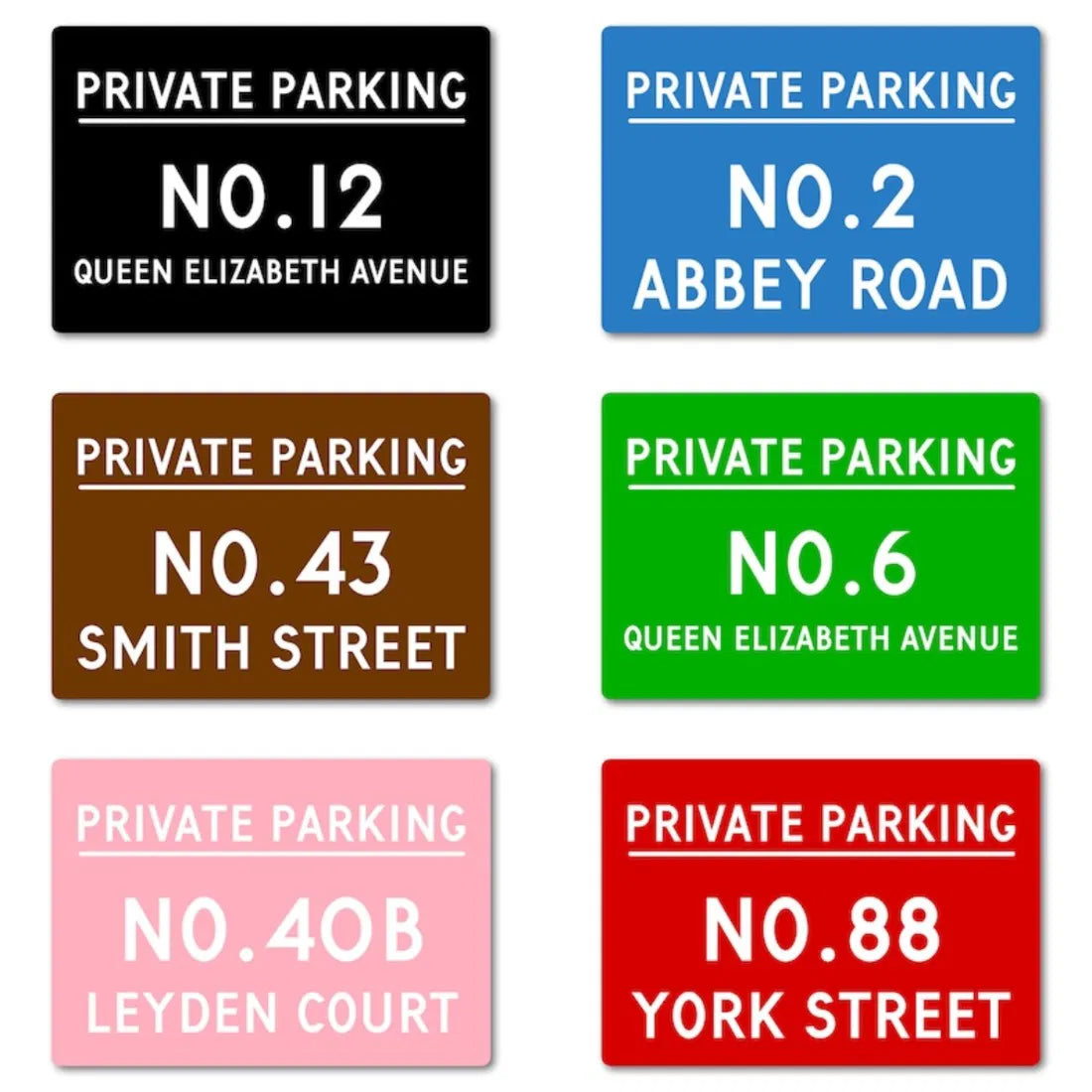 Personalized Metal Private Parking Sign Custom House Number Street Name