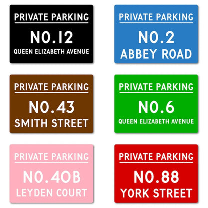 Personalized Metal Private Parking Sign Custom House Number Street Name