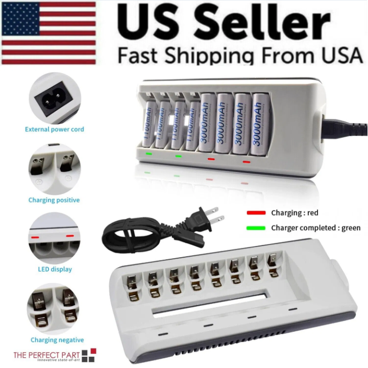 8 Slot Battery Charger For Ni-MH Ni-CD AA AAA Rechargeable Batteries Fast Charge - view 8