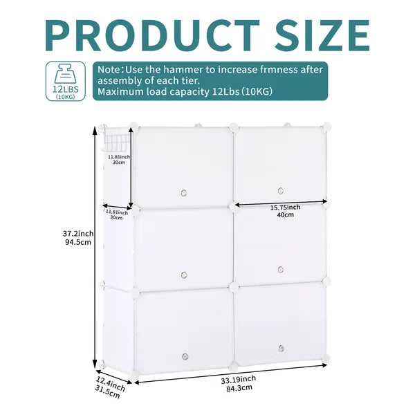 Shoe Rack Storage Cabinet, 8-layer Shoe Storage Cabinet With Door, Stackable And Detachable Shoe Storage Cabinet - view 4