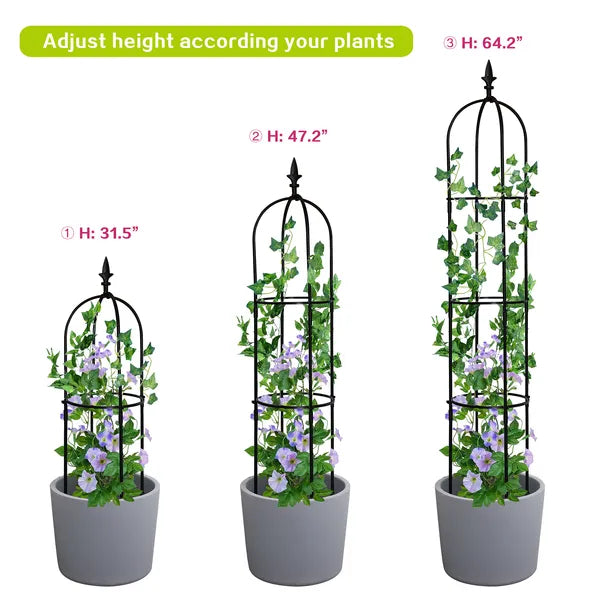 6.2ft Garden Obelisk Trellis Lightweight Rustproof Plastic Coated Metal Tall Tower Trellis Stand - view 5