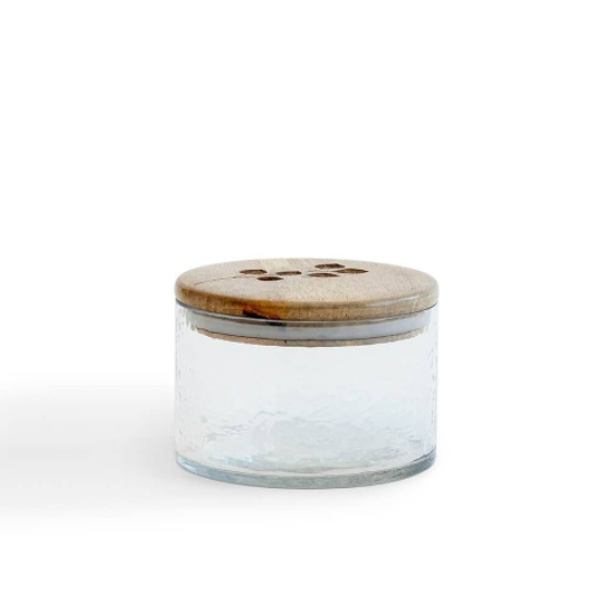 Leafy Twig Glass Jar Container With Wooden Lid-700 Ml - view 4