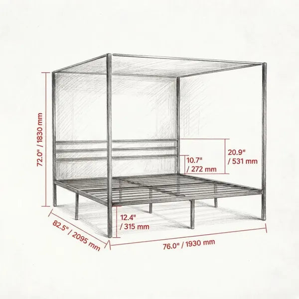 Canopy Bed Frame Only Bed Frame - view 2