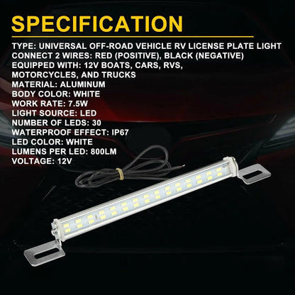Universal License Plate LED Back Up Light for Car SUV Truck RV 6000K Super White - view 2
