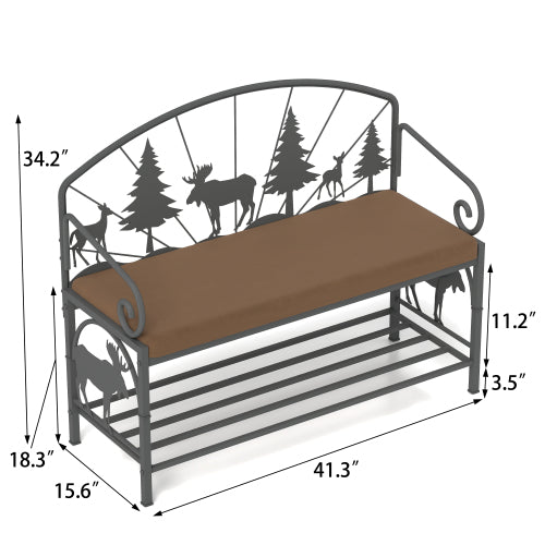 Shoe Rack Bench For Entryway, Industrial Bench Rustic Shoe Rack For Small Spaces - view 3