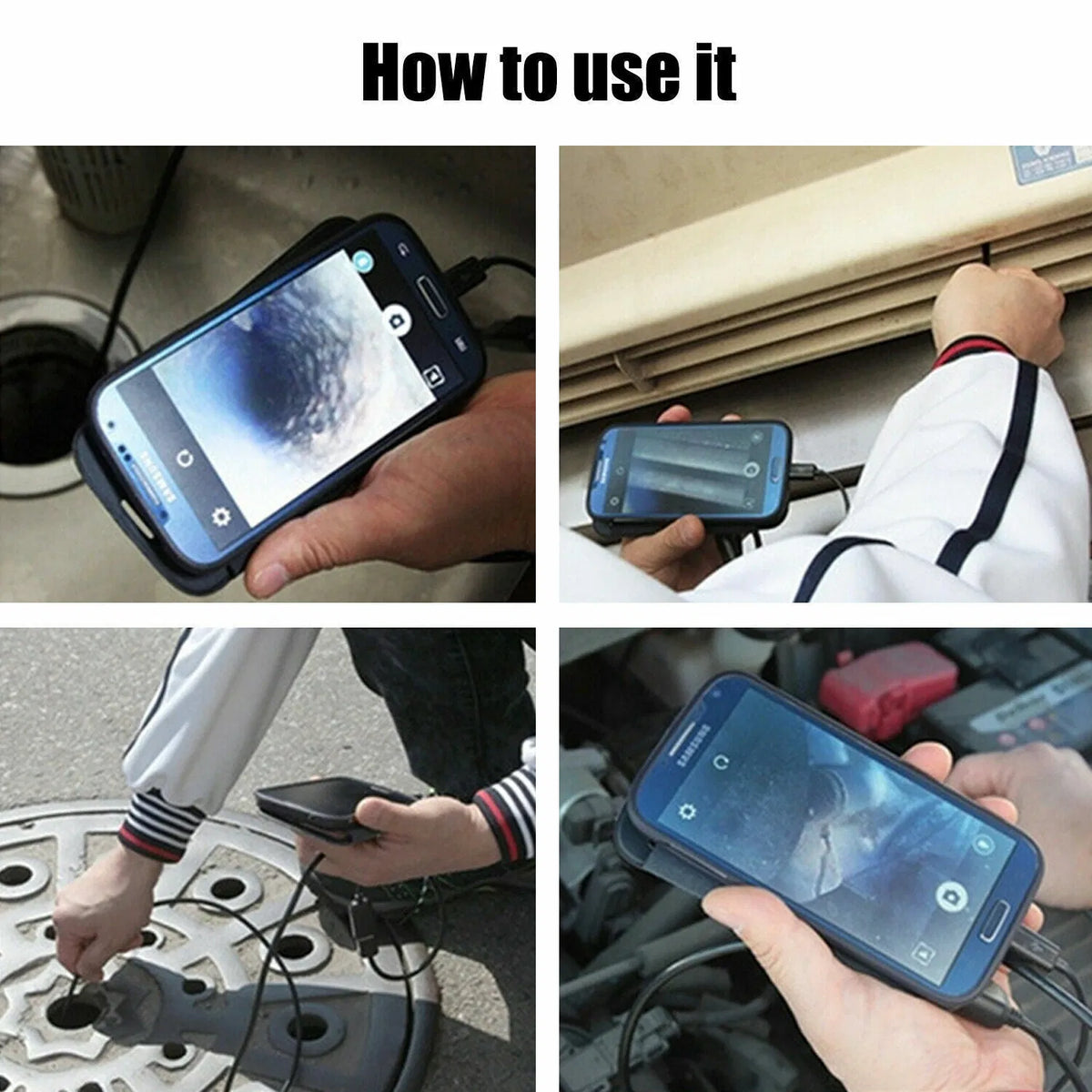 5M 6LEDs Snake Endoscope Borescope 8mm Inspection USB Camera Scope For Android - view 7