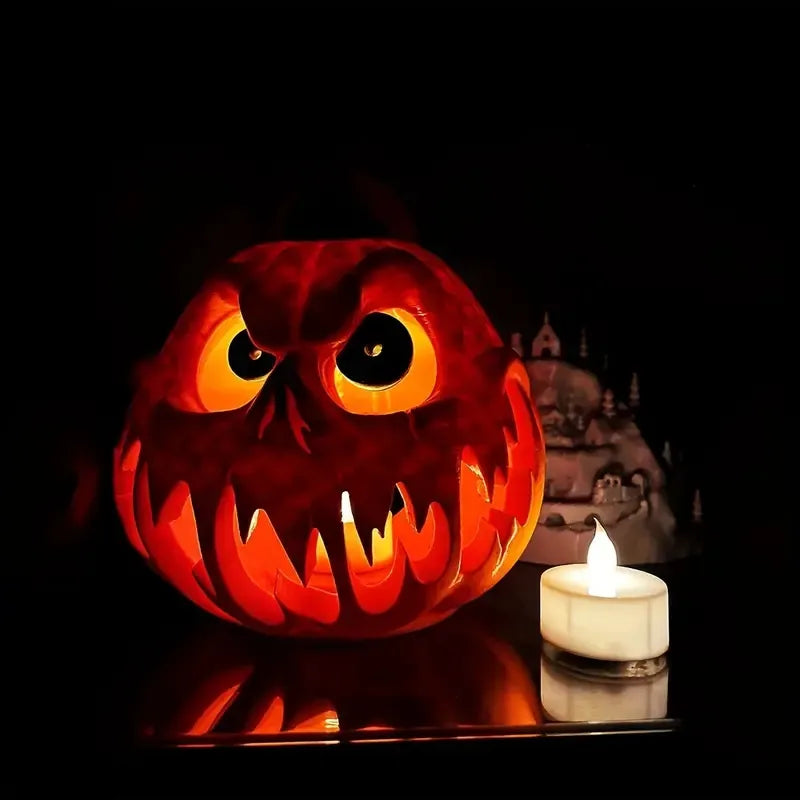 Halloween Party Props For Outdoor Elegant Skull Head Pumpkin Shape Light Ornament Festival Celebration Embellishment - view 2