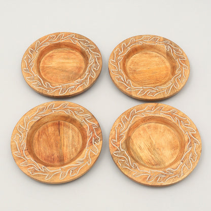 Handcrafted Wood Charger Plate Wooden Dinning Placemat Artisan Wood Tableware - view 3