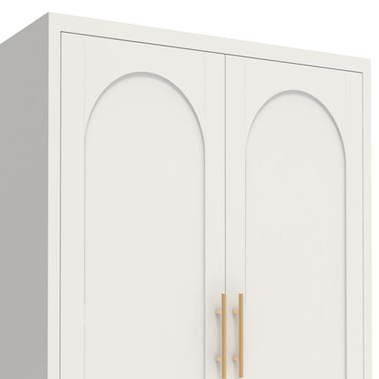 71'' 2 Shapely Doors Cabinet, Metal Storage Cabinet With Doors And Adjustable Shelves, For Bedroom, Living Room - view 6