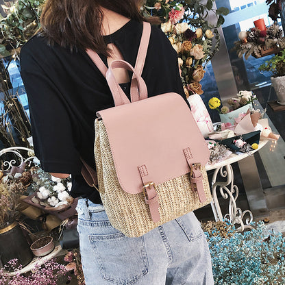 Straw Backpack Female Travel Backpack - view 5