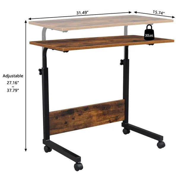 Rolling Height Adjustable P2 15MM Chipboard & Steel Side Table With Baffle - view 4