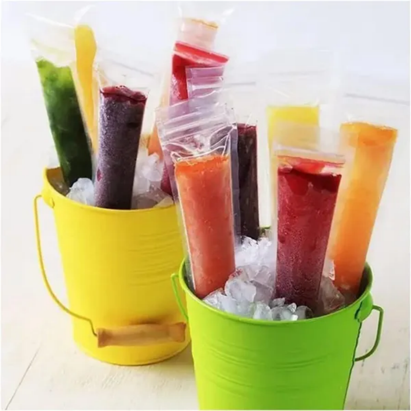 320 Pcs Disposable Beverage Packaging Bag Ice Popsicle Mold Bags With 2 Pcs Orange Funnels DIY Ice Lolly Bags BPA Free - view 4