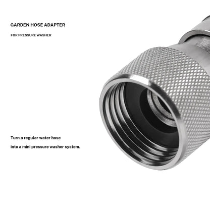 3/4" GHT to 1/4" Quick Connect Garden Hose to Pressure Washer Adapter, Stainless Steel Garden Hose Connectors - view 4