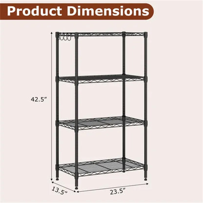 4-Tier Heavy-Duty Metal Wire Shelving, 600 Lbs Total Load Capacity With Anti-Toppling Kits For Garage & Kitchen - view 6