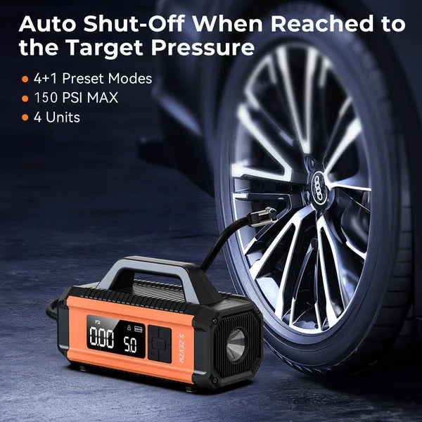 S ZEVZO 2 In 1 Car Jump Starter With Air Compressor Air Inflator Battery Charge Jumper Booster Power Bank Flashlight - view 2