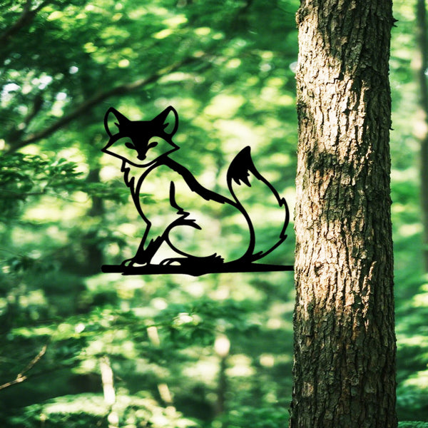 Vintage Tree Stump Wall Art Black Iron Animal Silhouette Sign Rustic Farmhouse Decor For Garden Porch Yard Indoor - view 2