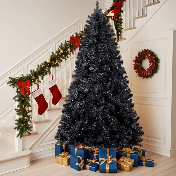 7.5 FT Pre-lit Artificial Christmas Tree, Hinged Xmas Pine Tree With 1350 Branch Tips - view 2