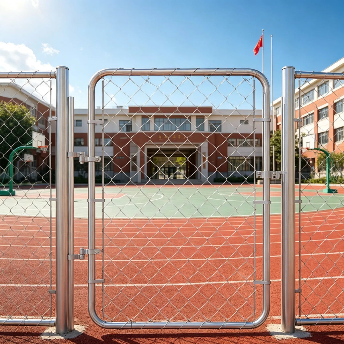32 x 46 in Adjustable Chain Link Fence Gate, Fits 2-4 ft (W) x 4 ft (H) Openings, for Garden & Farm, Posts Not Included - view 5