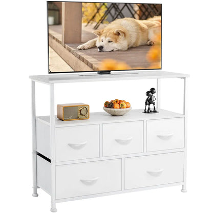 Dresser For Bedroom, Chest Of Drawers, 5 Drawer Dresser, Closet Fabric Dresser With Metal Frame Tv Stand - view 6