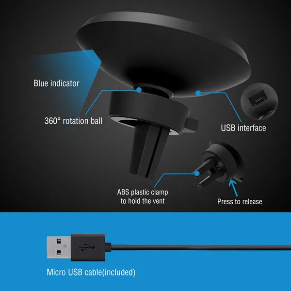 Qi Wireless Car Charger Magnetic Car Phone Charger 5W Charging Pad Air Vent Phone Mount Holder - view 4