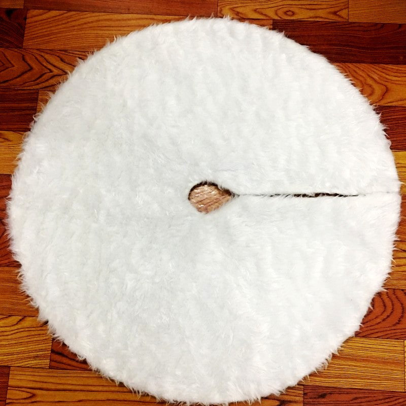 Pure white plush Christmas tree skirt Christmas plush tree skirt 78cm 90cm 122cm Christmas tree decoration tree - view 9