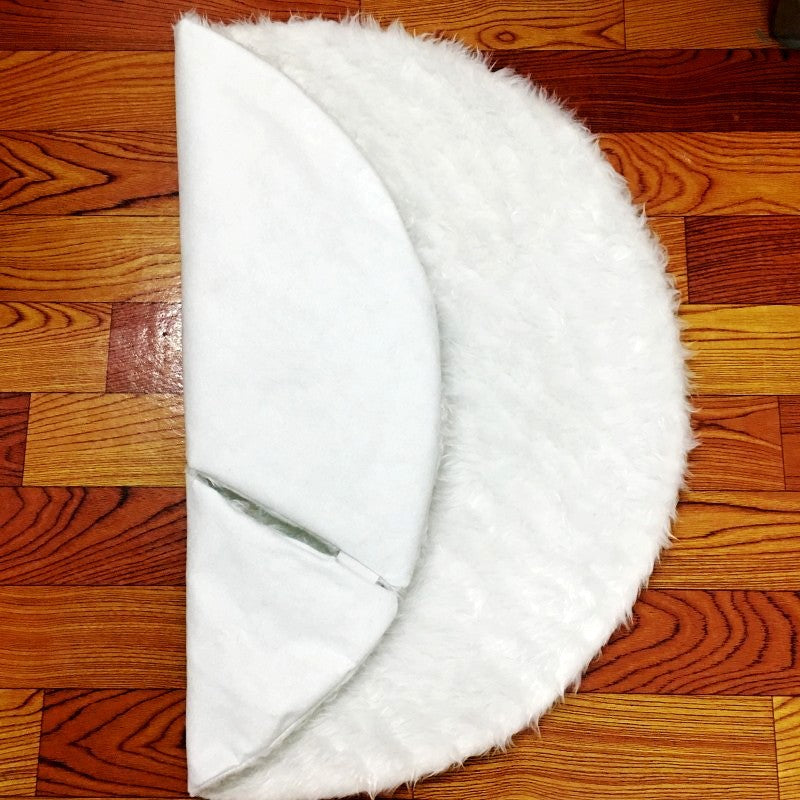 Pure white plush Christmas tree skirt Christmas plush tree skirt 78cm 90cm 122cm Christmas tree decoration tree - view 5