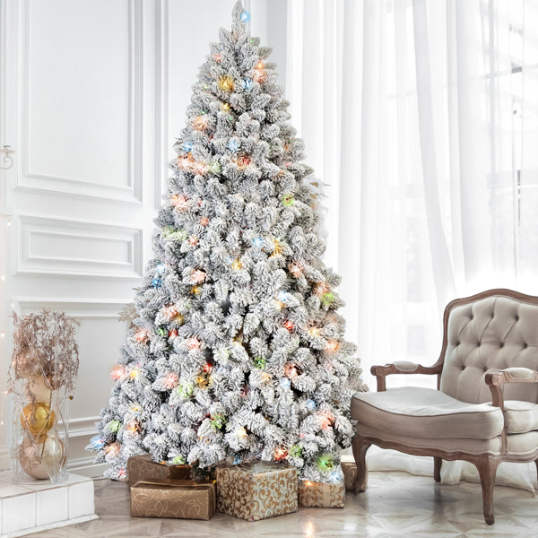 Artificial 6ft Flocked Christmas Tree With 888 PVC Branch Tips, Pine Conex35pcs, 350L Colorful Led - view 3