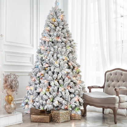 Artificial 6ft Flocked Christmas Tree With 888 PVC Branch Tips, Pine Conex35pcs, 350L Colorful Led - view 3