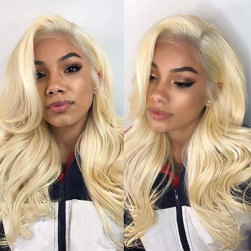 13x4 Lace Front Human Hair Wigs 613 Body Wave Density - view 5