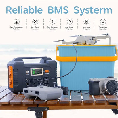 200W Portable Power Station, FlashFish 40800mAh Solar Generator With 110V AC Outlet/2 DC Ports/3 USB Ports - view 2
