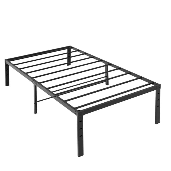 Black Twin Size Simple Basic Platform Metal Bed Frame - 14 Inch Bed Height - view 5