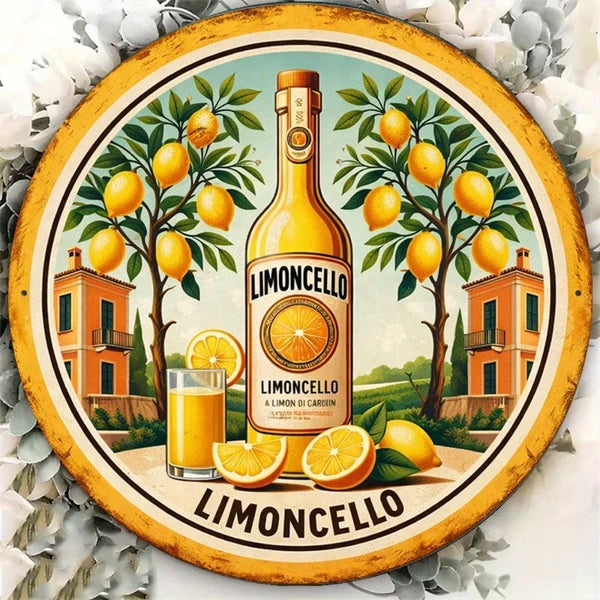 1pc Vintage Italian Limoncello Sign 8x8in 2D, Vintage Italian Limoncello