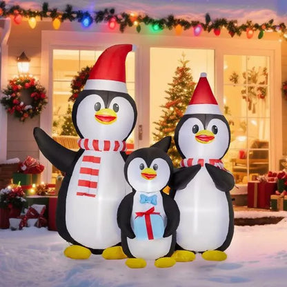 6FT Lighted Christmas Inflatable Decoration, Inflatable Penguin Family - view 5