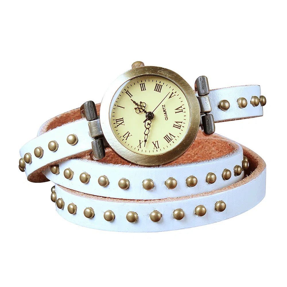 Fashionable Rivet Leather Belt Retro Watch Hand Chain - view 5