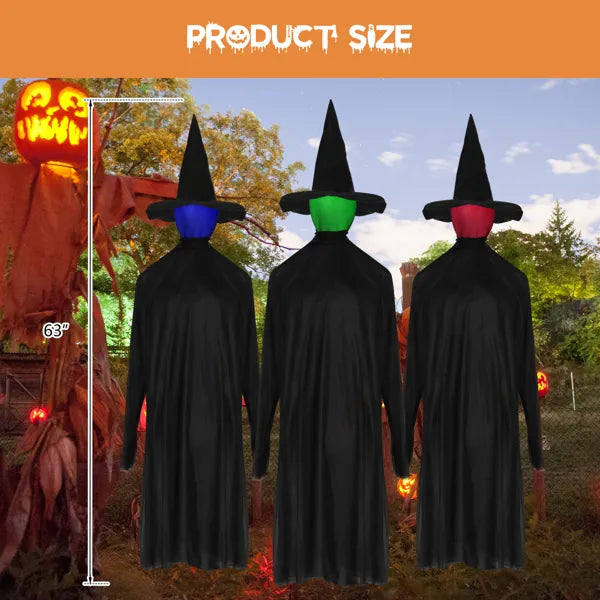 Halloween Black Witches With Change Colors - view 3