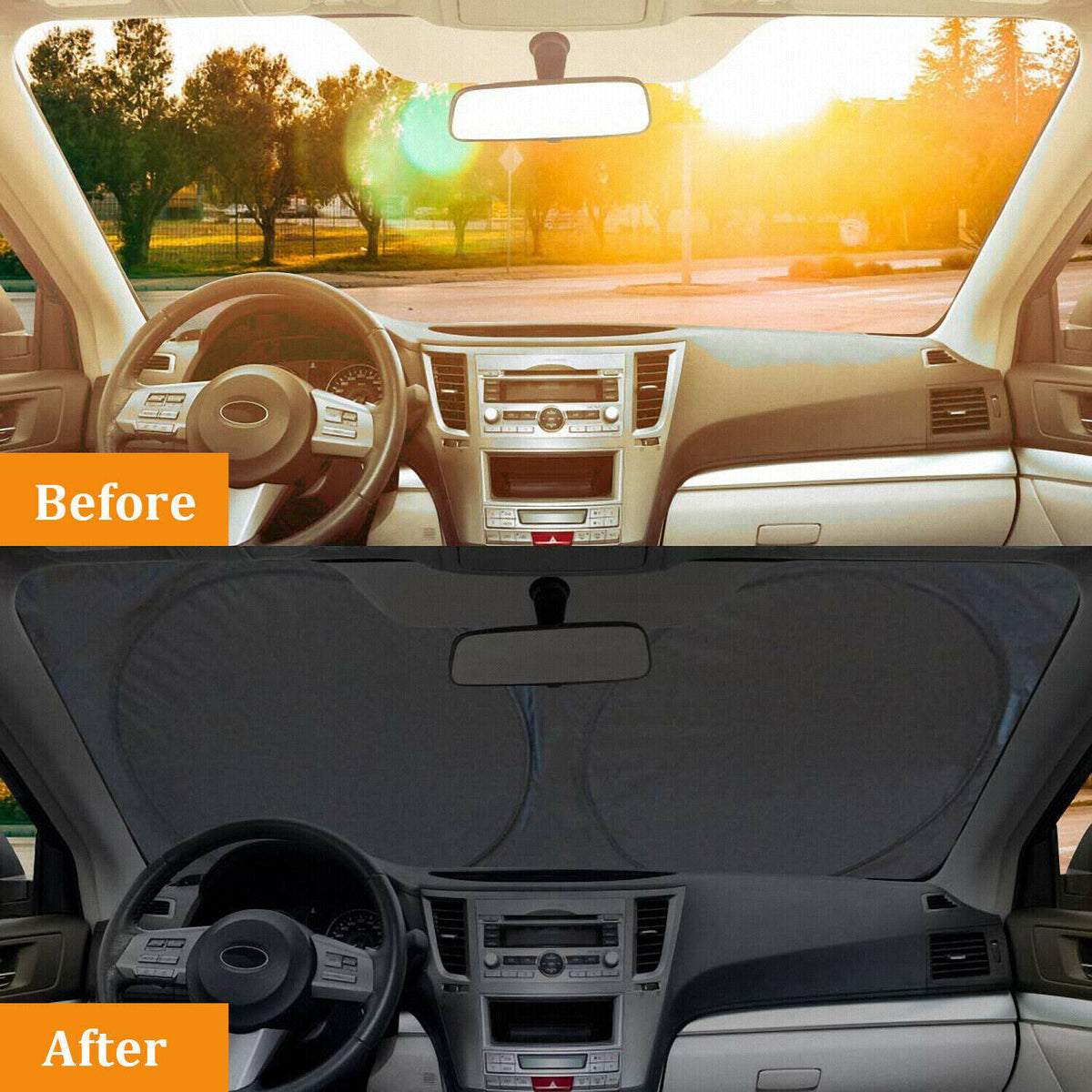 Foldable Car Windshield Visor Sun Protector Cover Front Rear Sun Block Window Sun Shade Auto Sunshade With Suction Cup - view 6