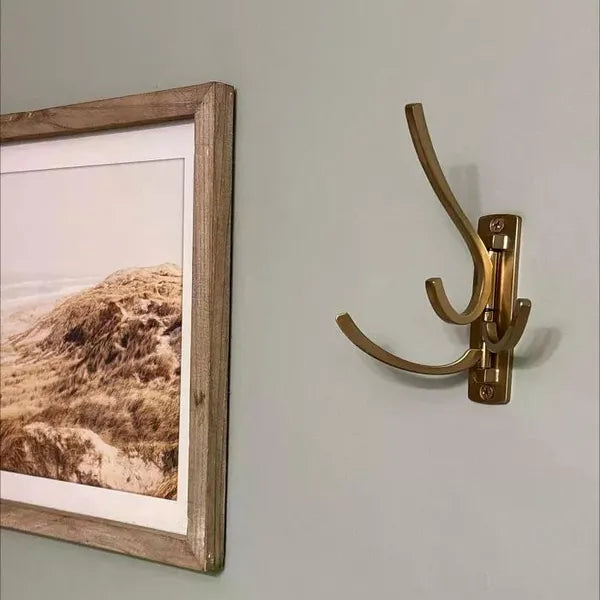Modern Octopus Multi Swivel Hook Gold: Swinging Wall Towel Hook, Gold Plated, Cast Aluminum, 15lb Capacity - view 5