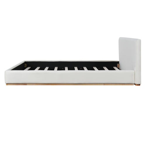Elegant Upholstered Bed With Solid Wood Frame, Unlocking A New Experience Of Comfortable Sleeping, Queen, White - view 7