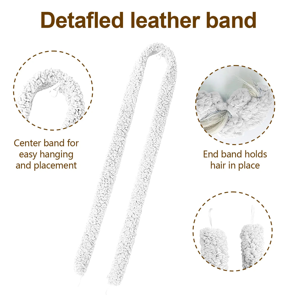Satin Heatless Hair Curler, Lazy Natural Soft Wave DIY Heatless Curls For Sleep In Overnight, For All Hair Types - White - view 3