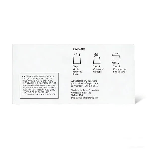 Small Flap Tie Trash Bags, 4 Gallon, 30 Count - BPA-Free, Polyethylene Material, Unscented, 0.5 Mil Thickness - view 2