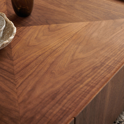 35.4-inch Coffee Table, Square Walnut Wood Design, Suitable For Living Room. Walnut Wood Material, Suitable For Bedroom - view 9